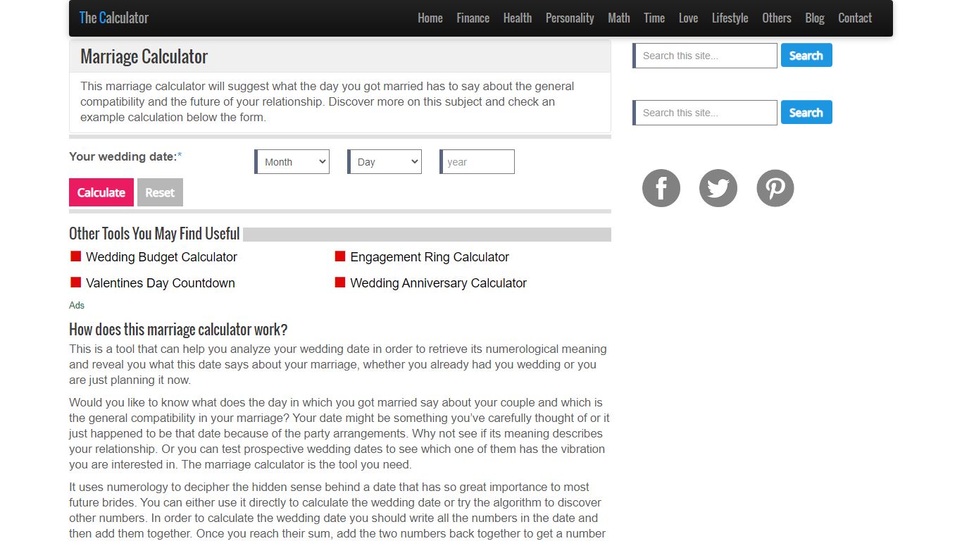 Marriage Calculator