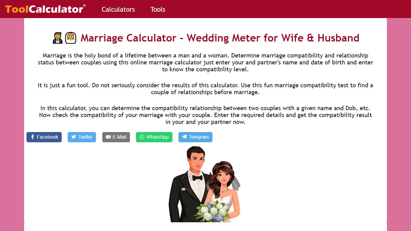 Marriage Calculator - Wedding Meter for Wife & Husband